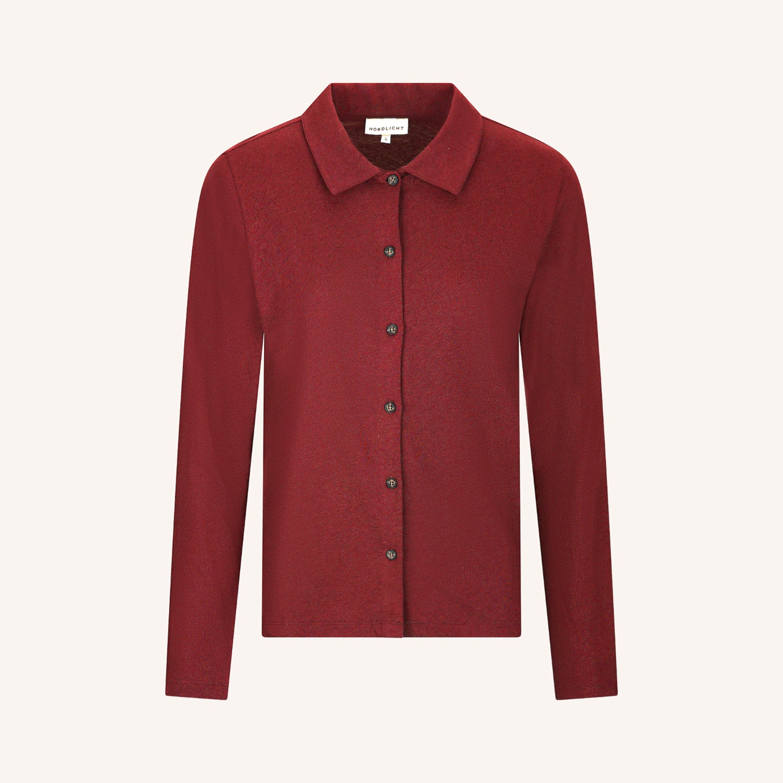 NORDLICHT Sara Jerseybluse Rot Bio-Baumwolle Leinen