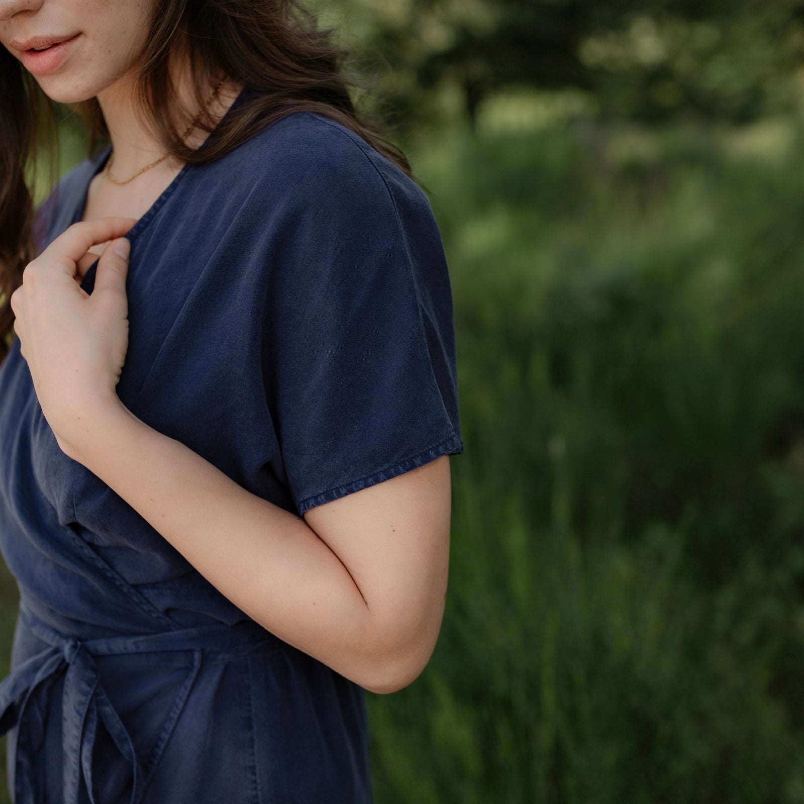 Nordlicht Tilda Wickelkleid blau aus Tencel