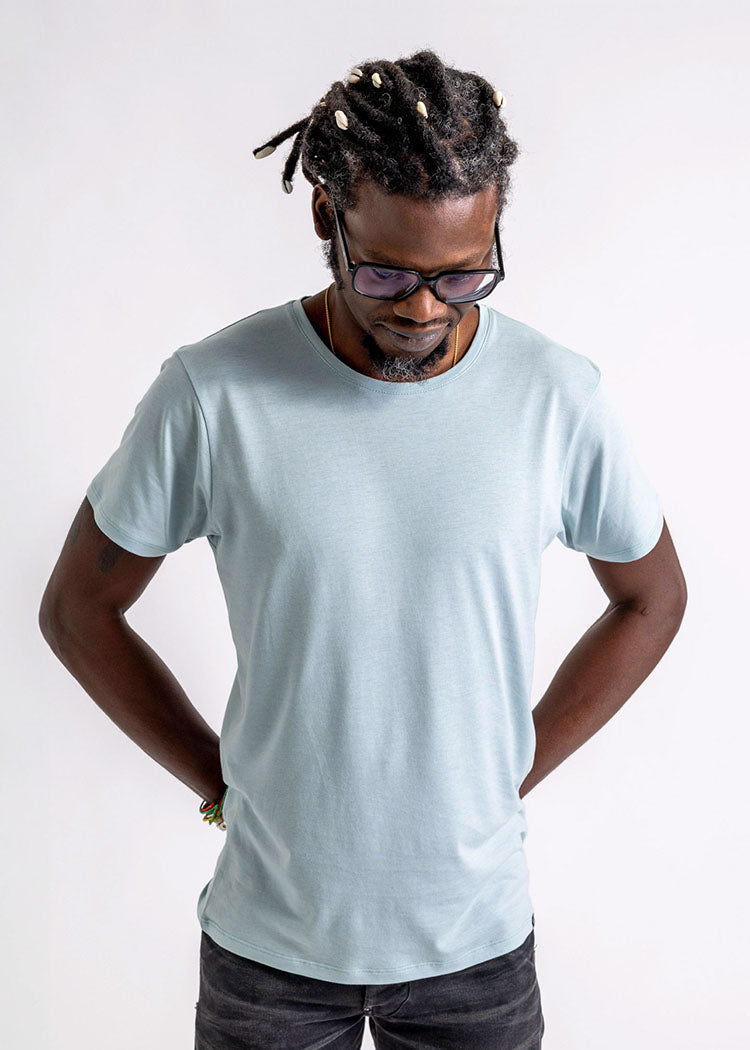 Wijld Alex WoodShirt Misty Blue Herren T-Shirt Basic Holz