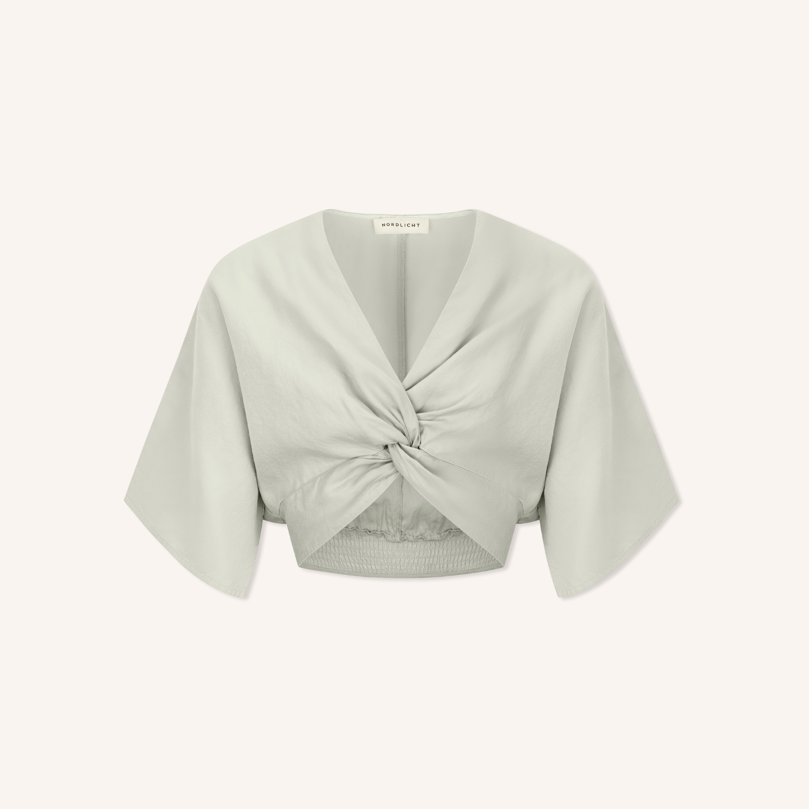 Nordlicht Merit Knoten Crop Top Salbei Tencel
