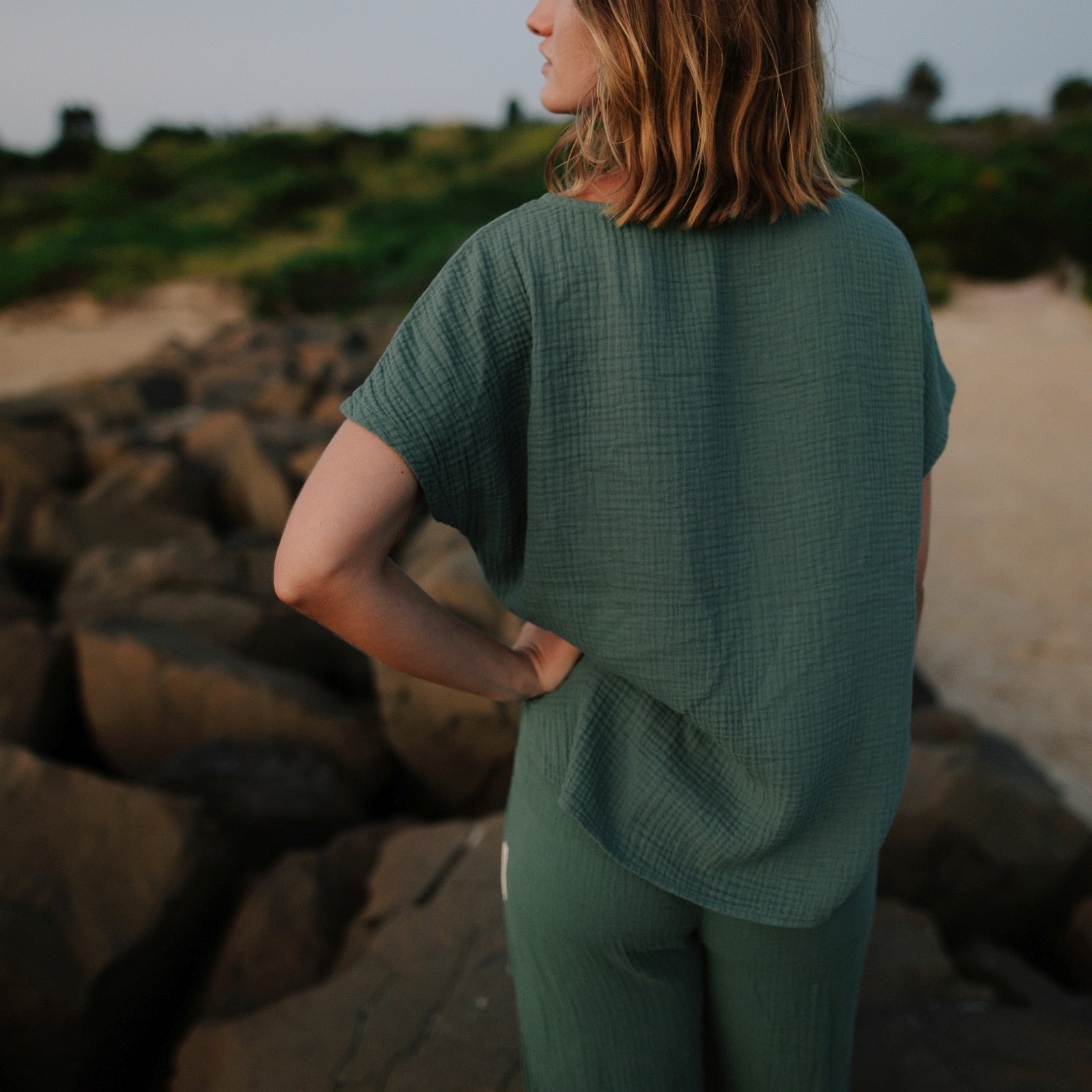 NORDLICHT Ida Musselin T-Shirt Bio-Baumwolle Locker