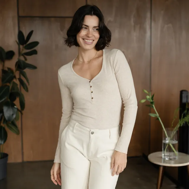 NORDLICHT Hedda Rippshirt Langarm Bio-Baumwolle