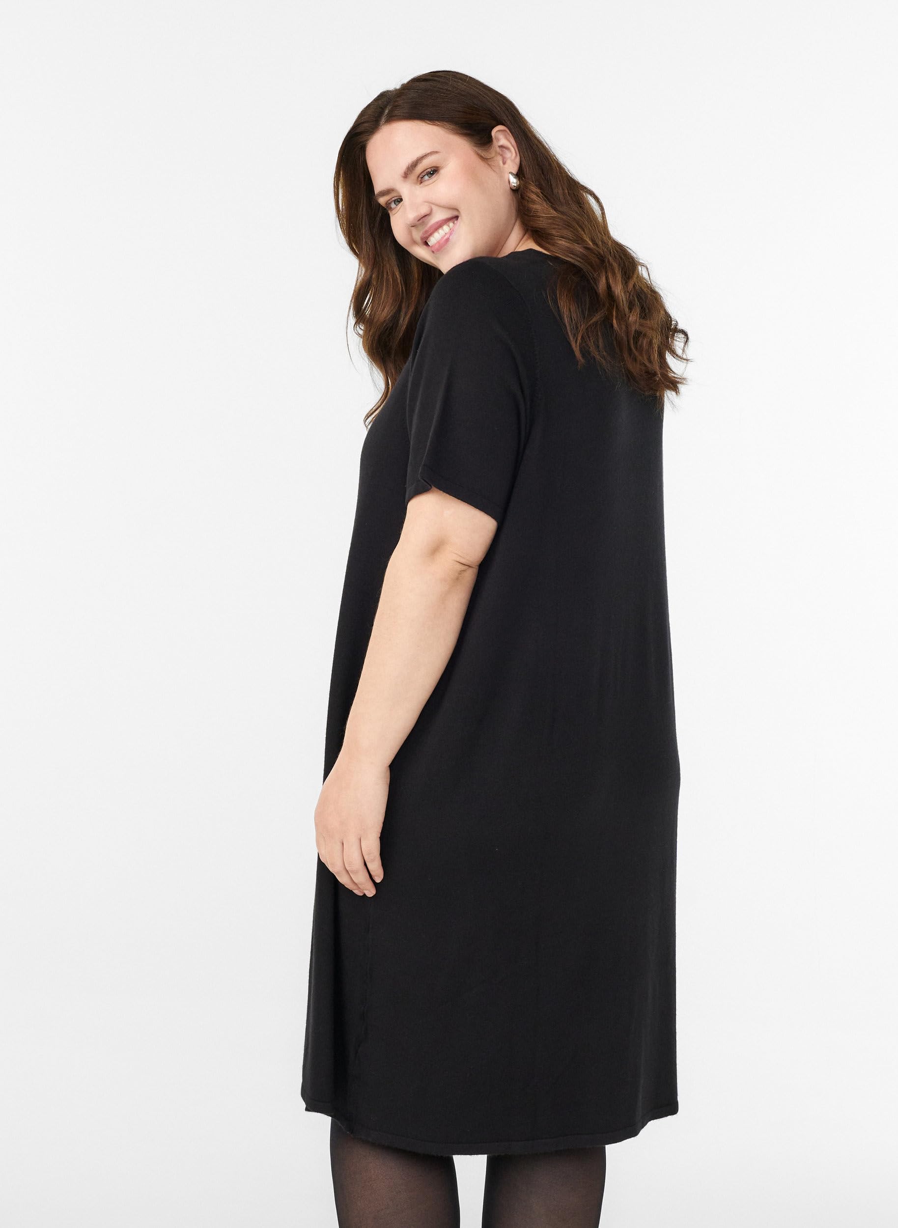 Zizzi Strickkleid Damen Kurzarm Viskose 50-52 große Größen