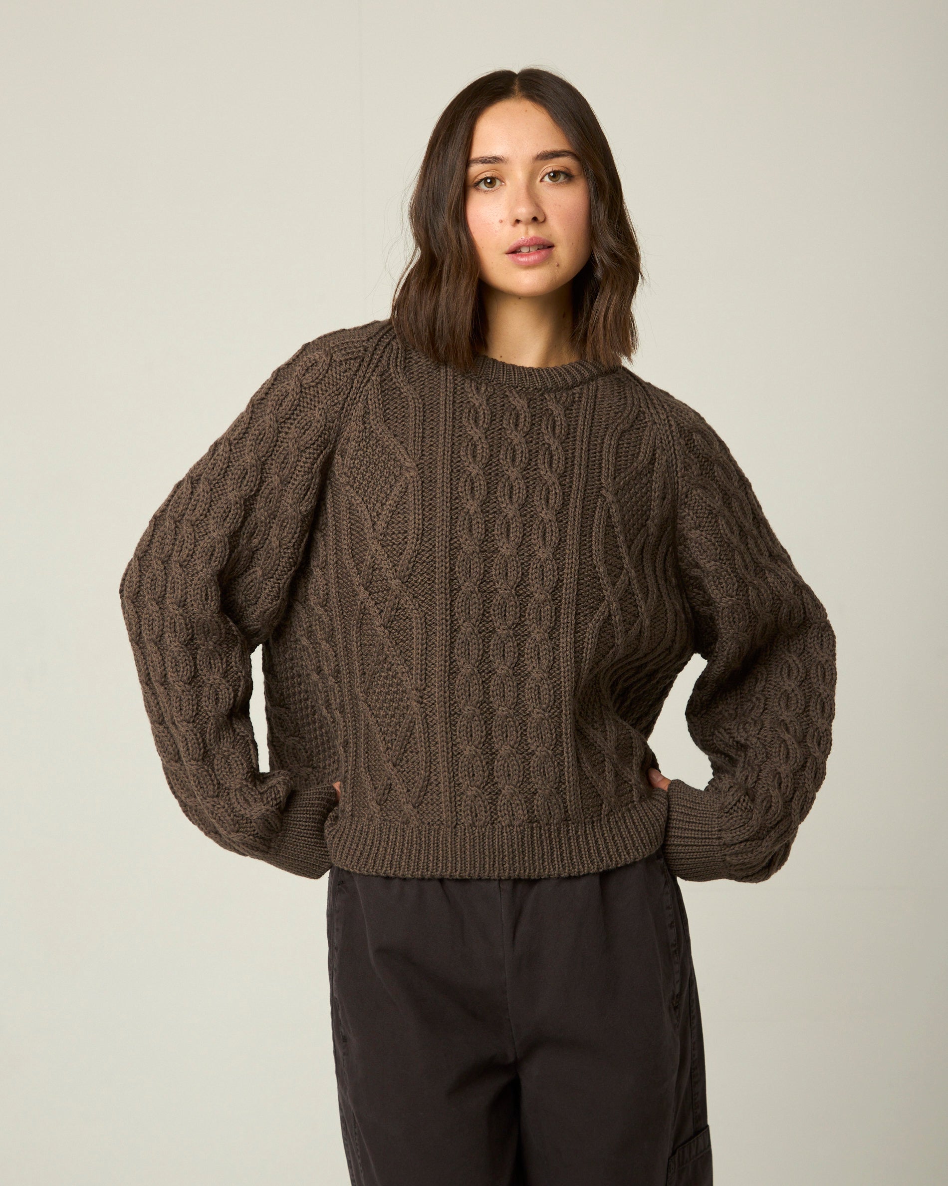 Peregrine Beckett Cable Strickpullover Citron Merino