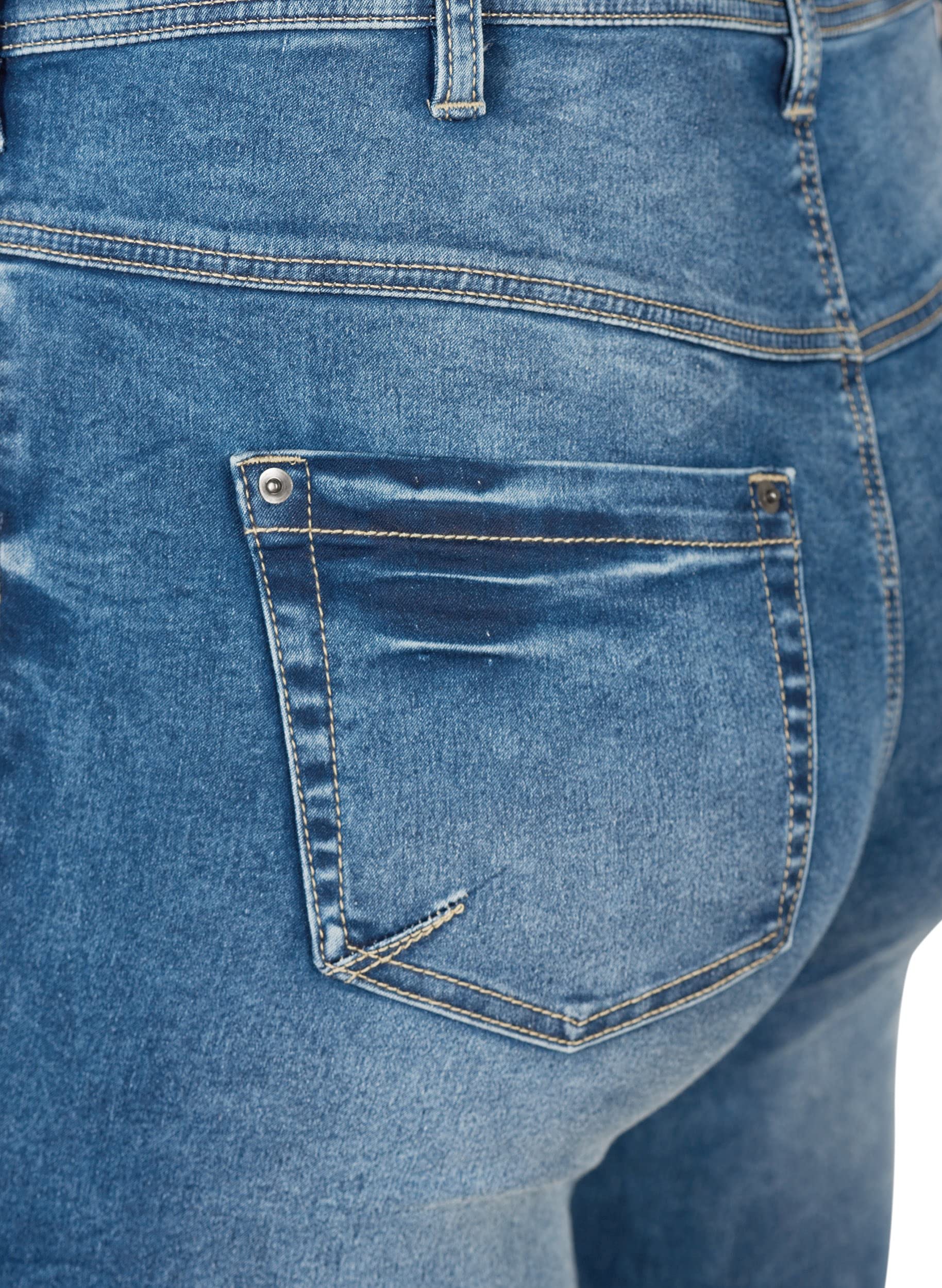 Zizzi Amy Cropped Jeans Blue Denim 7/8 Reiverschluss