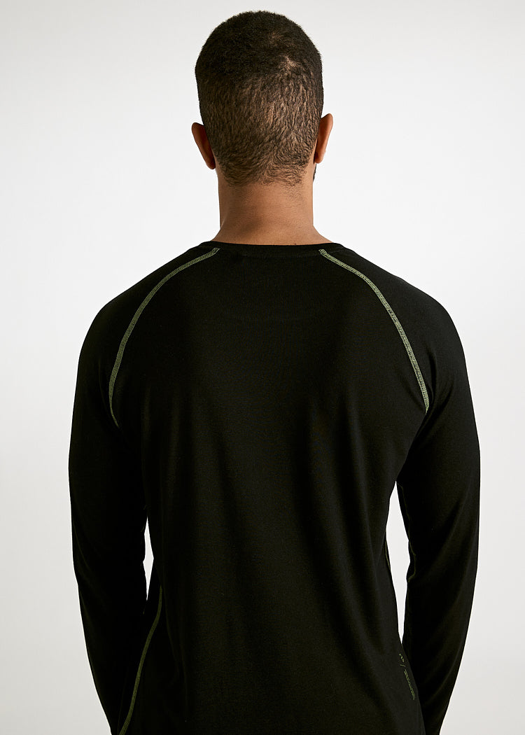 Wijld Longsleeves Tom Black Green Langarmshirt Herren Holz