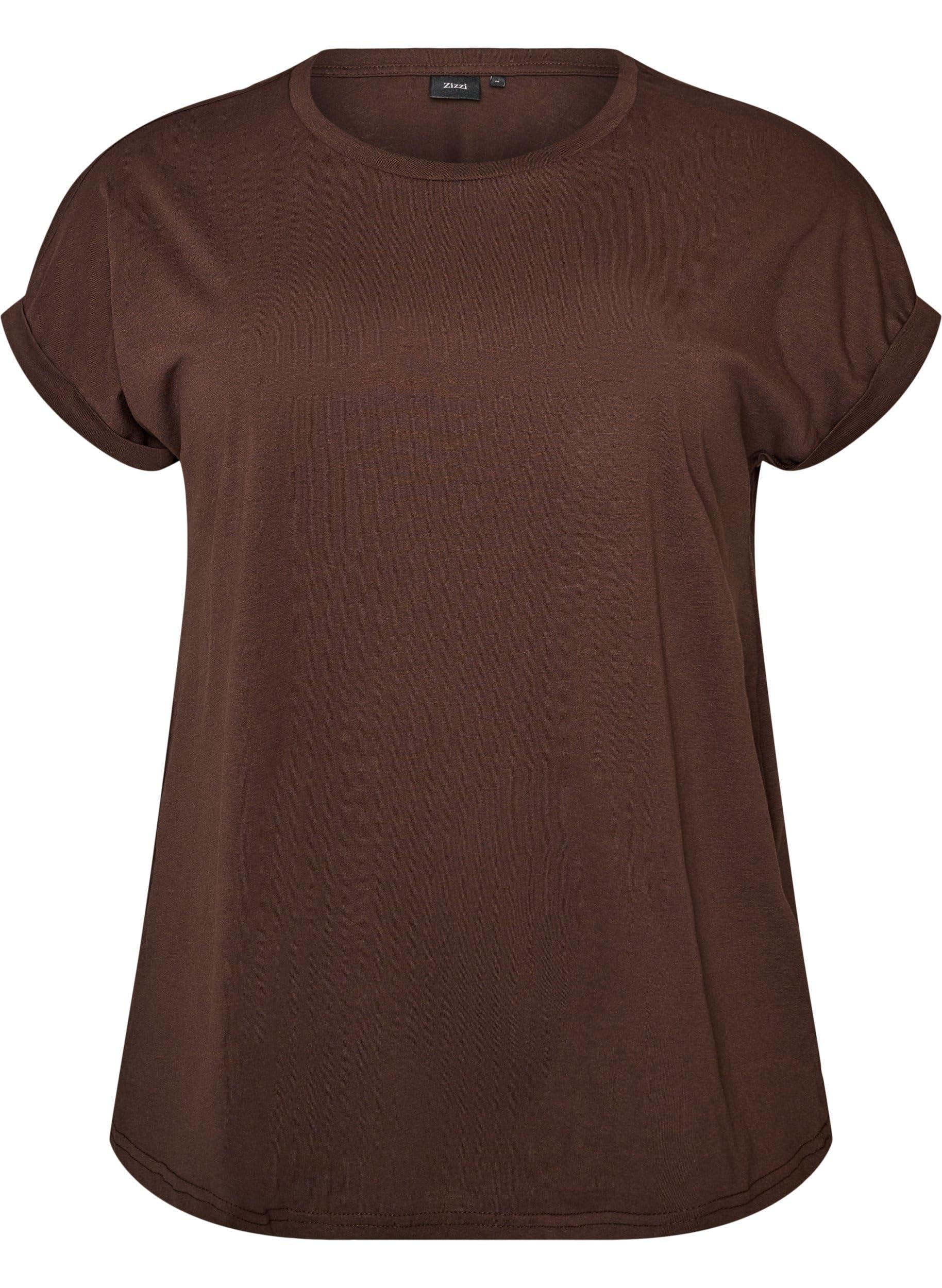 Zizzi T-Shirt Baumwollmix Rundhals Relaxed Fit Große Größen