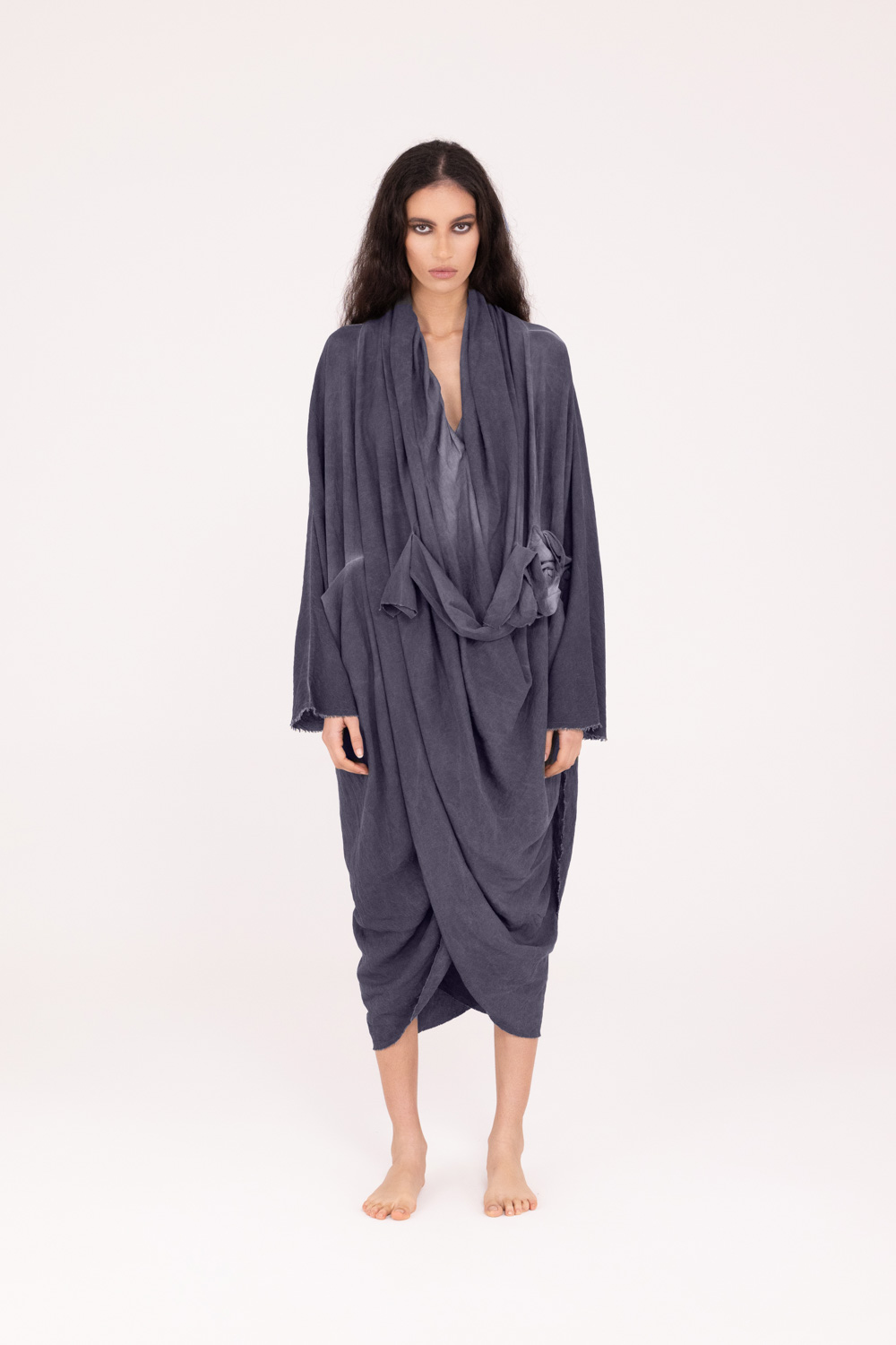 Sanctamuerte Abiti MAXI ABITO Kleid Viskose Langarm