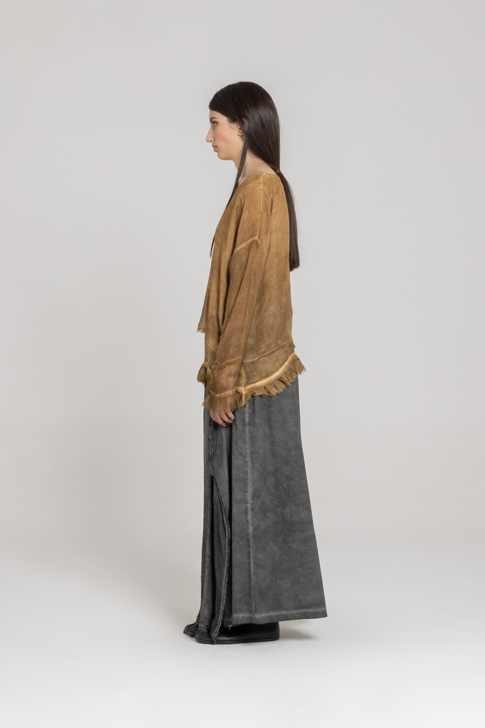Sanctamuerte T-Shirt Asymmetrisch Langarm Viskose