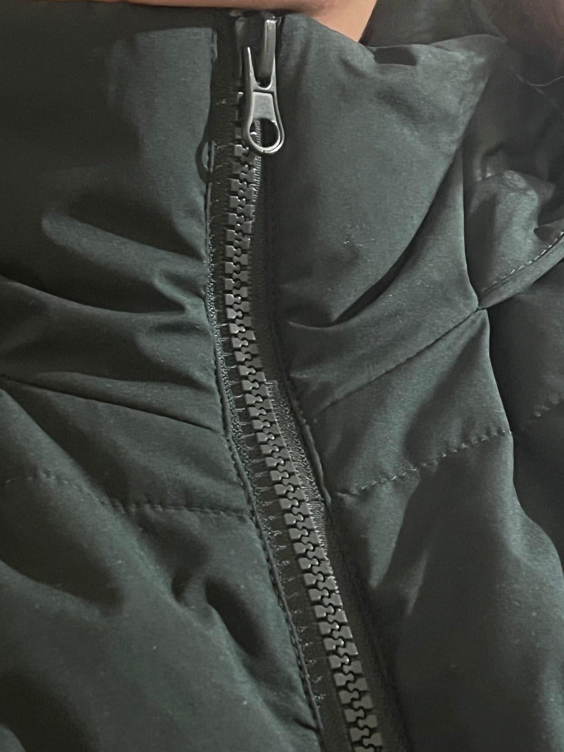 Zizzi Steppjacke Kapuze Fellkragen Schwarz Damen
