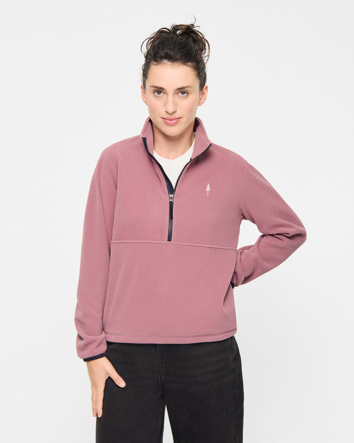 NIKIN TreeFleece Quarter Zip Damen Pullover Astrodust Fleece