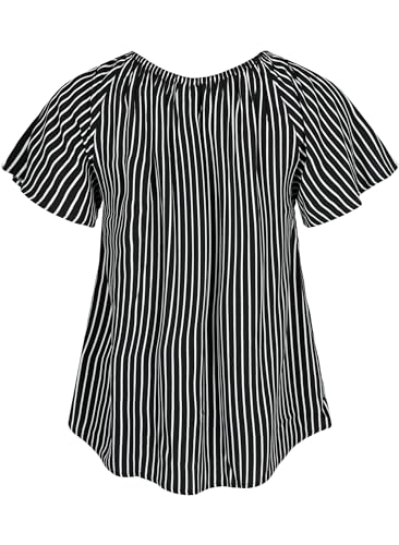 Zizzi Blouses Bluse Viskose Kurzarm Locker