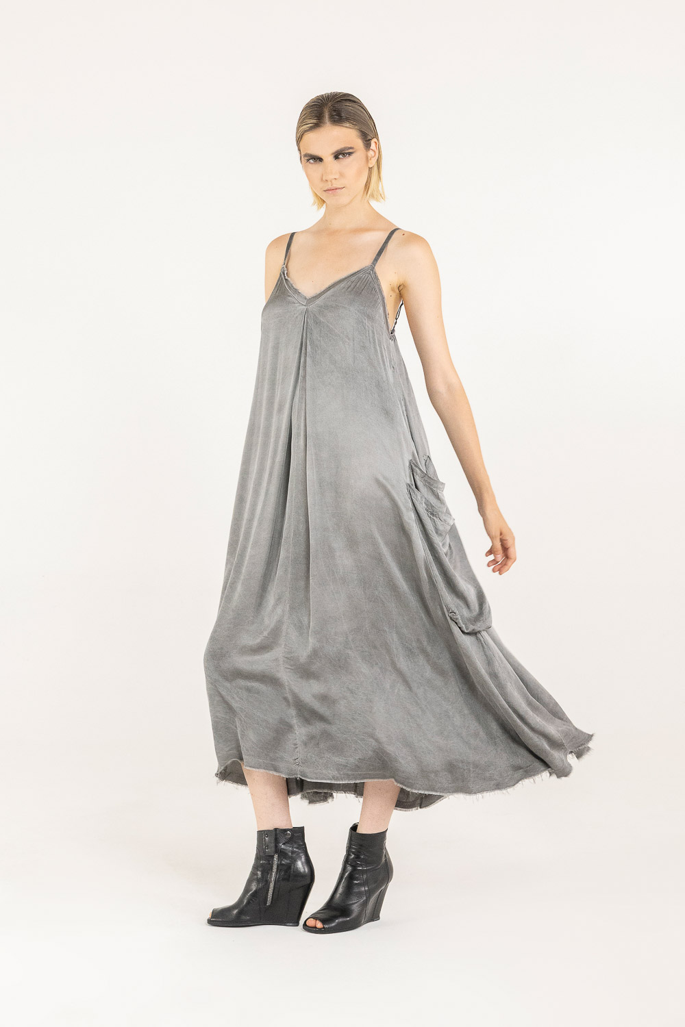Sanctamuerte Abiti Sottoveste Kleid Viskosesatin Cargo