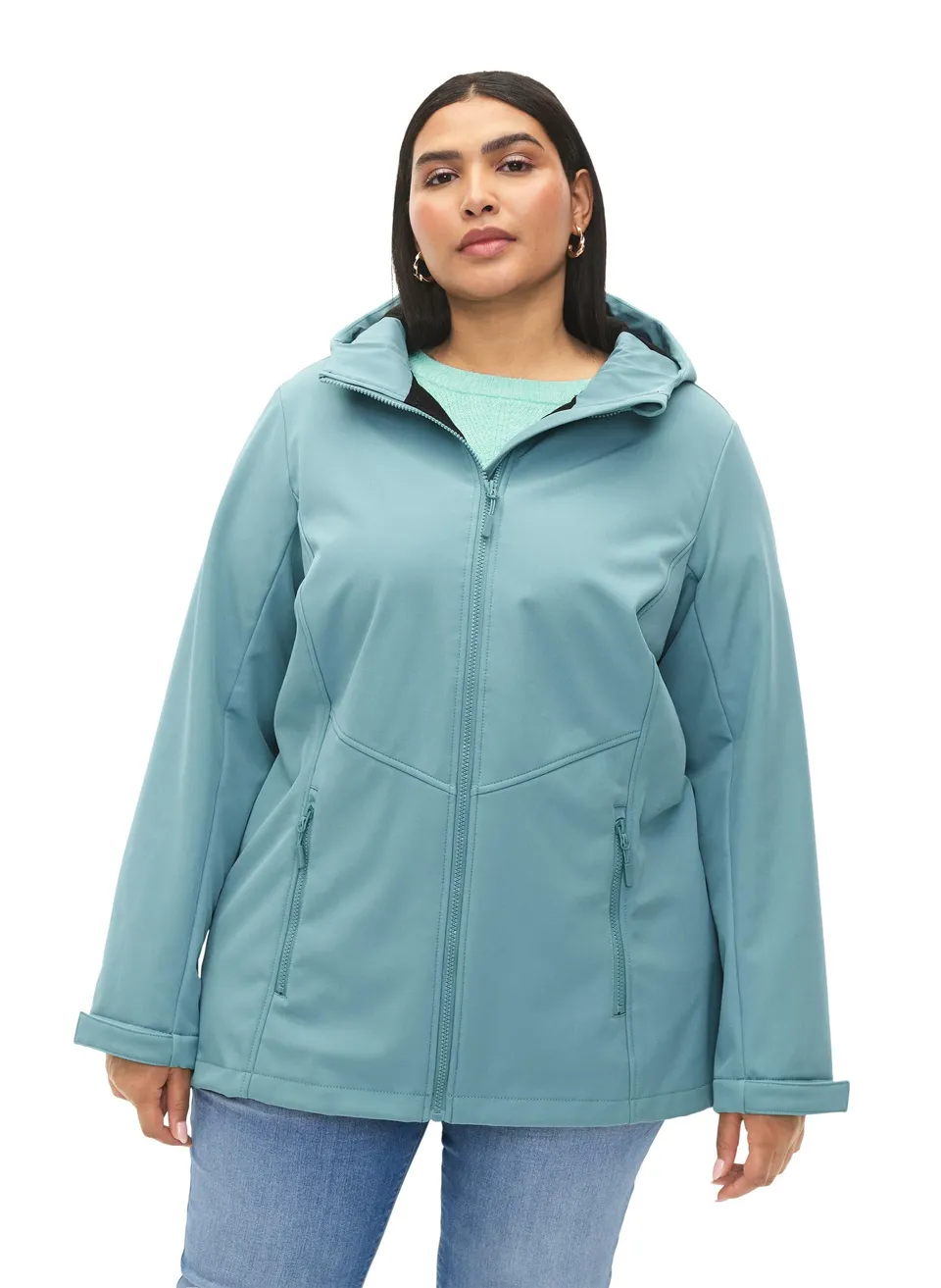 Zizzi Jackets Softshelljacke Kapuze winddicht