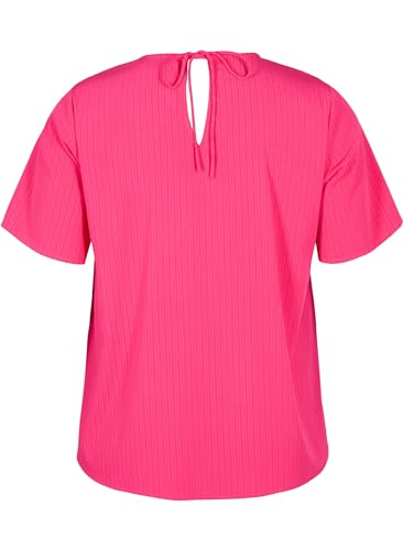 Zizzi Bluse Viskose Kurzarm Bindeband Streifen Gr.42-60
