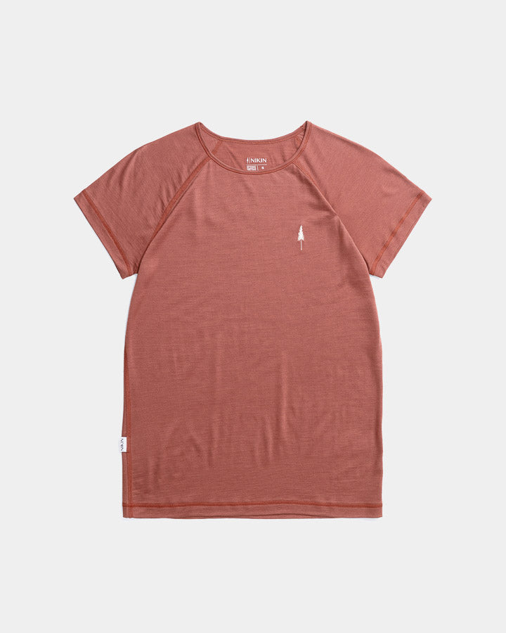 NIKIN TreeShirt Wool Women Tuscan Red Mel T-Shirt Merinowolle