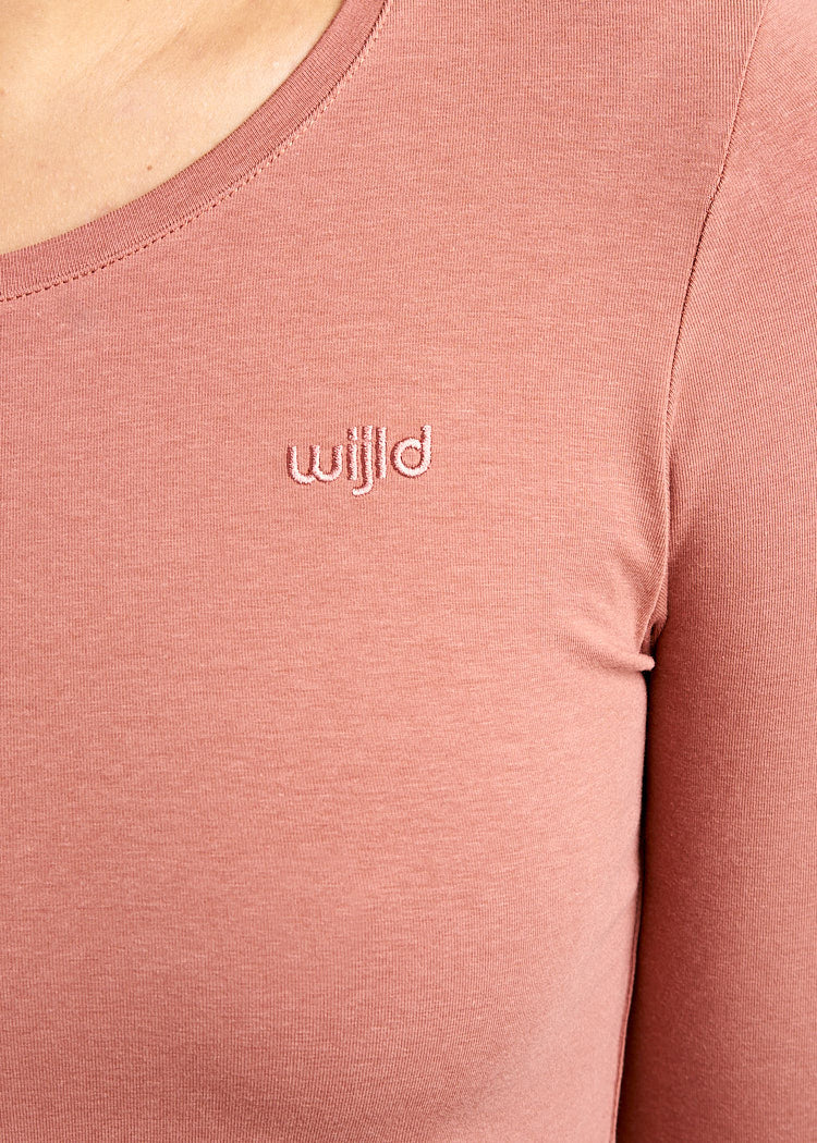 Wijld Copper Red Langarmshirt Damen Rot Lyocell Elasthan
