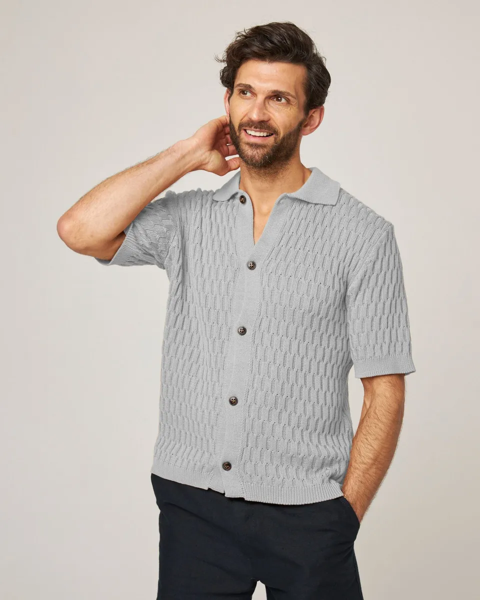 Peregrine Cove Knitted Shirt Strickhemd Sand