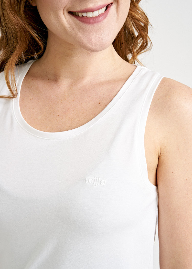 Wijld Sleeveless Top Damen Bright White Gr.S Lyocell