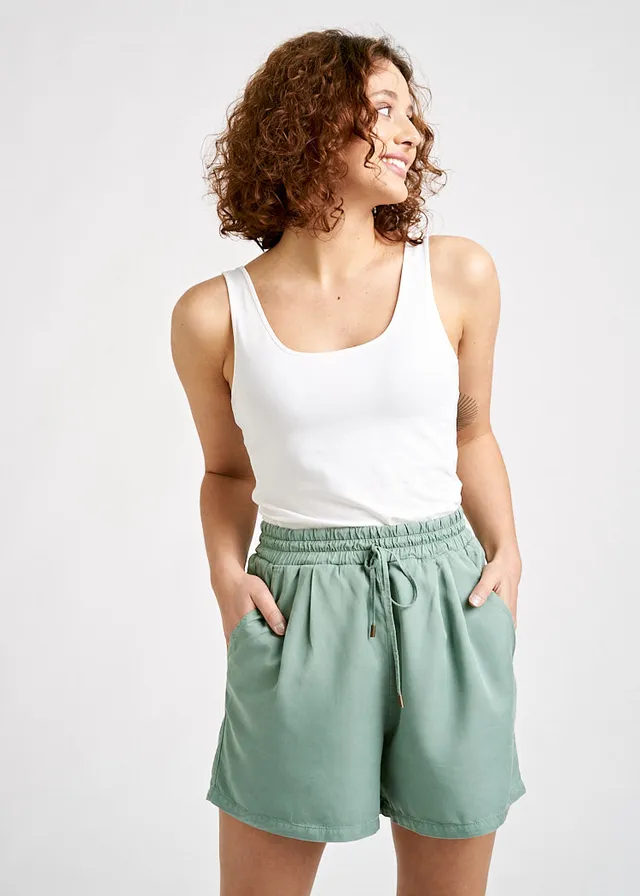Wijld Twill Shorts Damen Green Bay 100% Lyocell