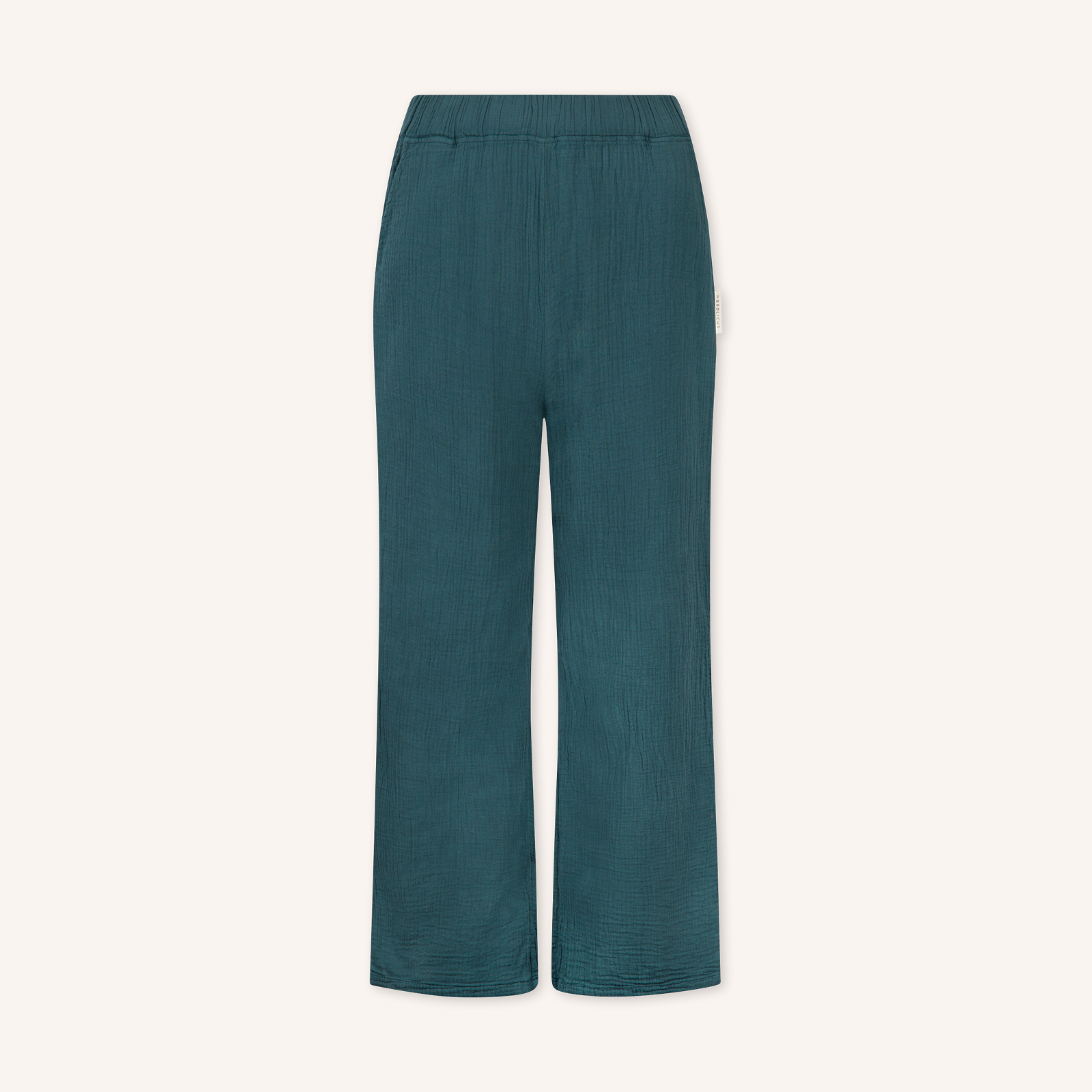 NORDLICHT Leja Lang Musselin Hose Grün Bio-Baumwolle