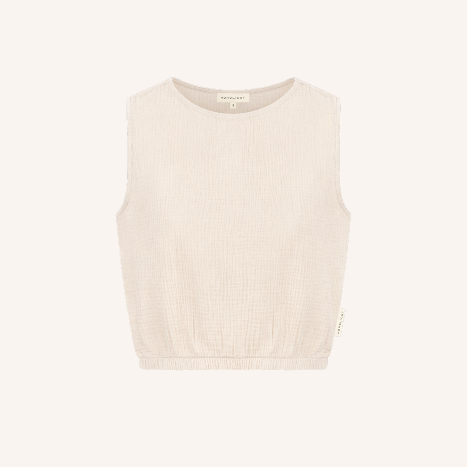 NORDLICHT Marie Musselin Crop Top Natur Bio-Baumwolle
