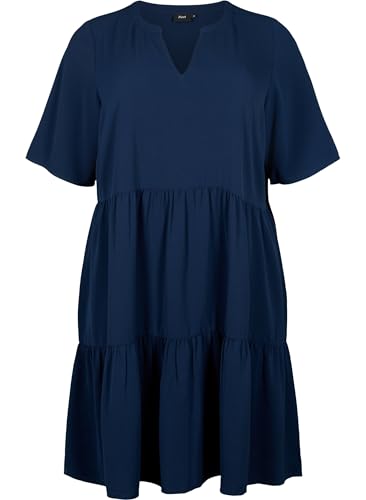 Zizzi Dresses Kleid Kurzarm V-Ausschnitt A-Linie Gr.42-60