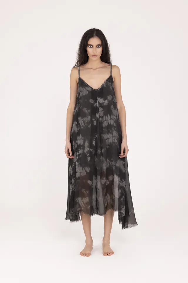 Sanctamuerte Abiti Sottoveste Kleid Batik Taschen Zweilagig