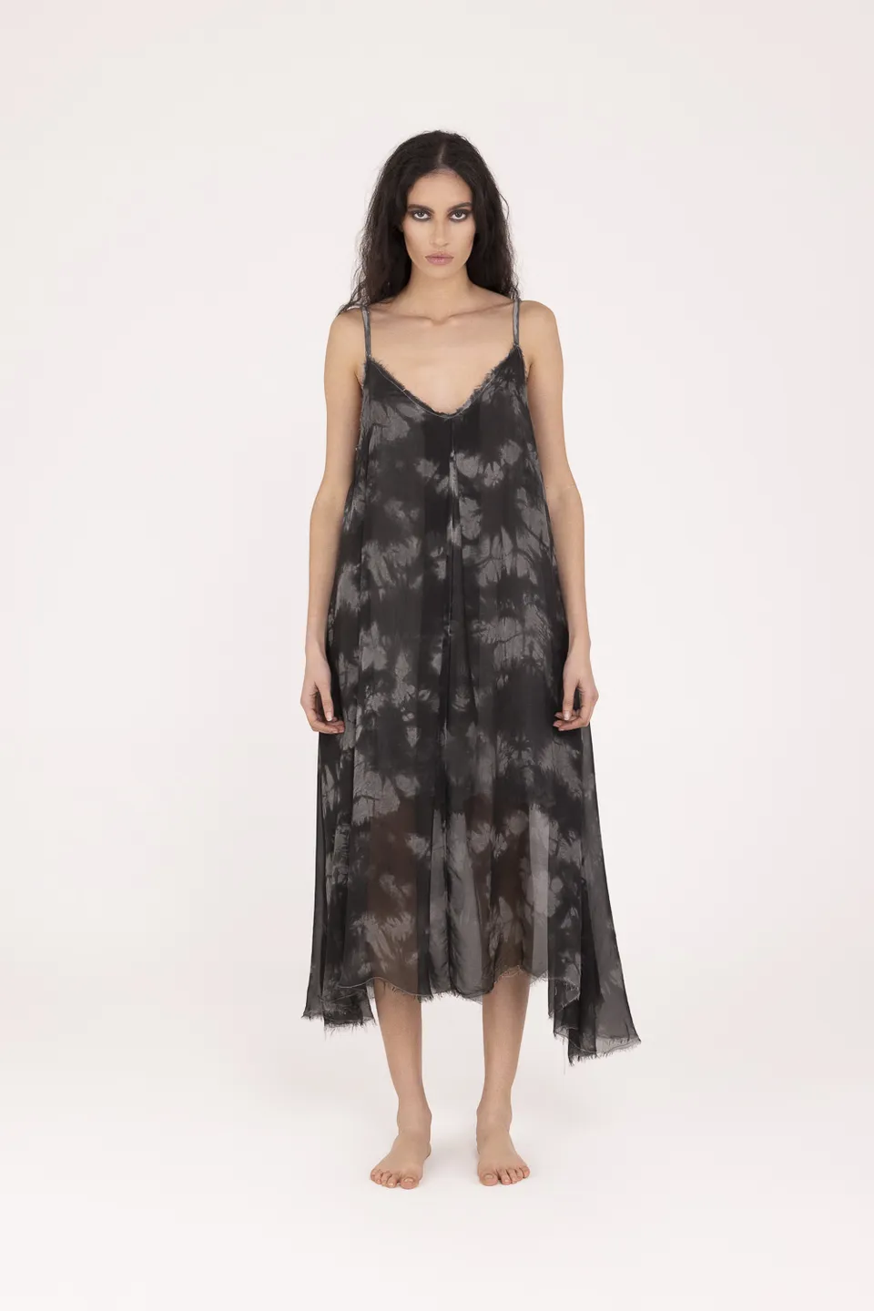 Sanctamuerte Abiti Sottoveste Kleid Batik Taschen Zweilagig