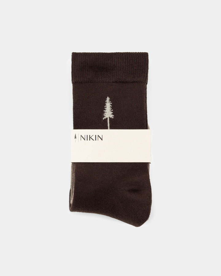 NIKIN TreeSocks Socken 2er Ash Taupe-Dark Oak – Tencel
