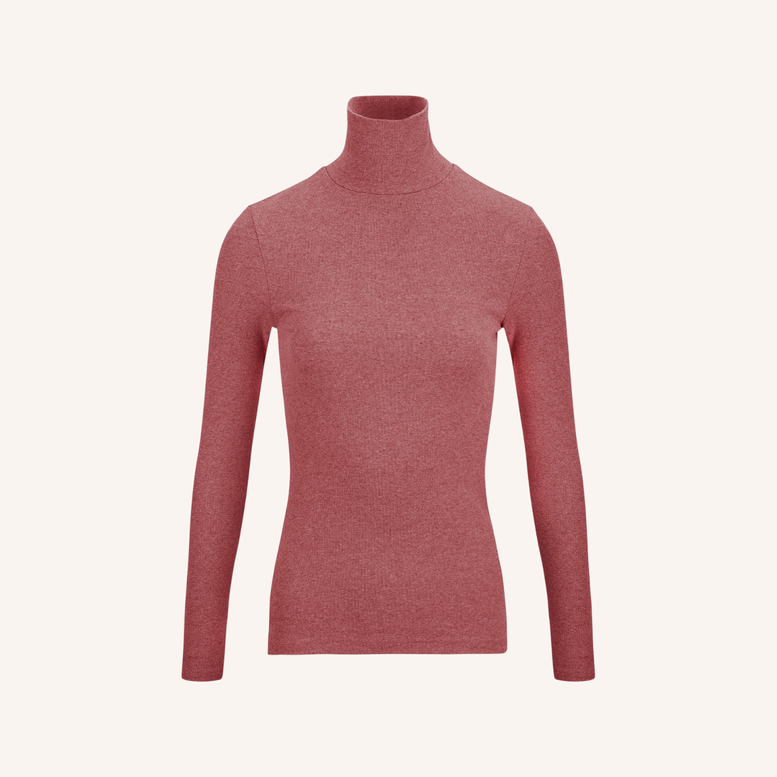 NORDLICHT Dana Ripp Rollkragenshirt Rot Damen