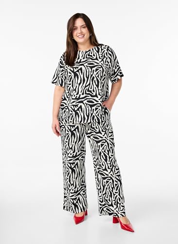 Zizzi Hose Zebraprint Große Größen mit Taschen