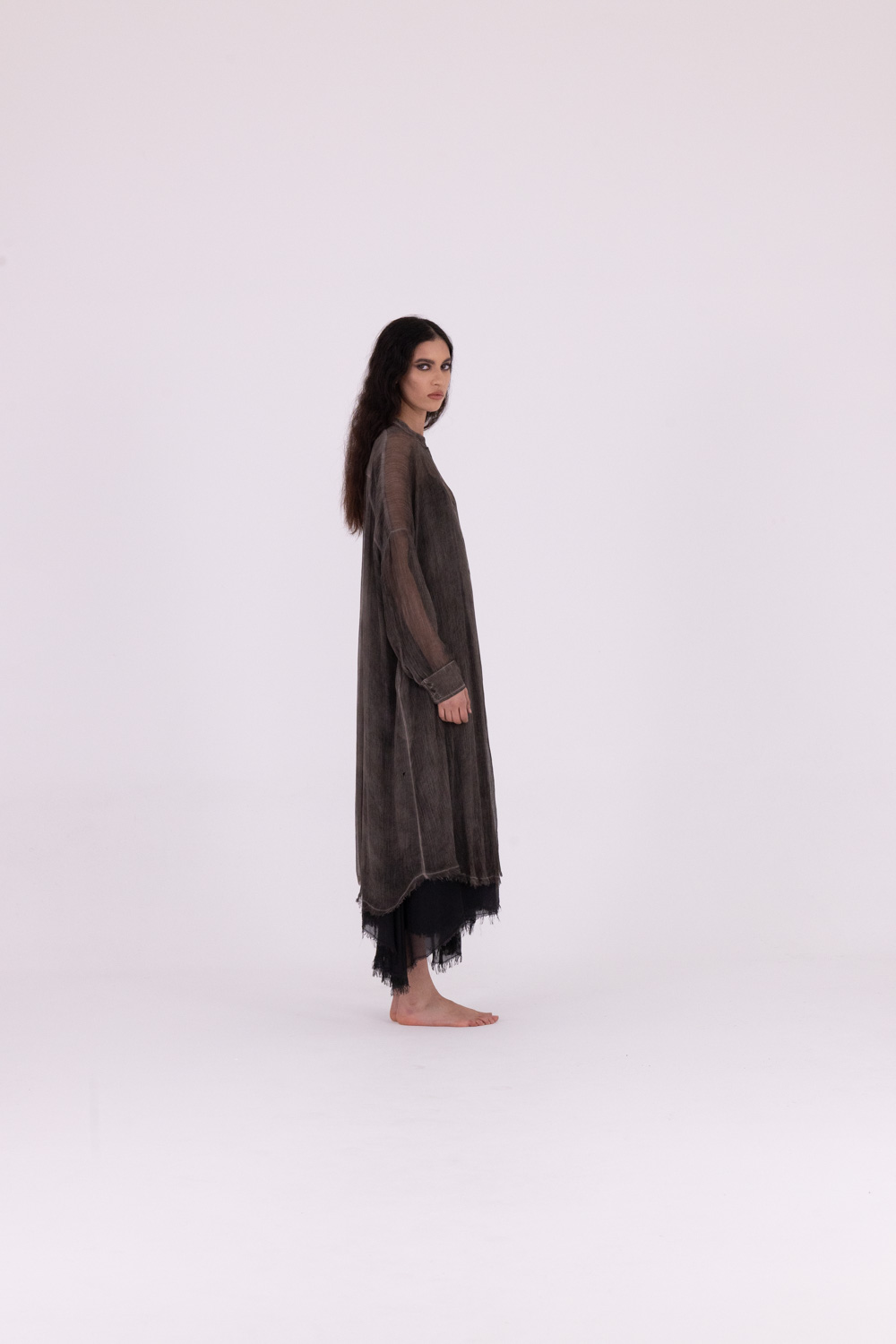 Sanctamuerte Abiti Chemisier Kleid Viskose Hemdkleid