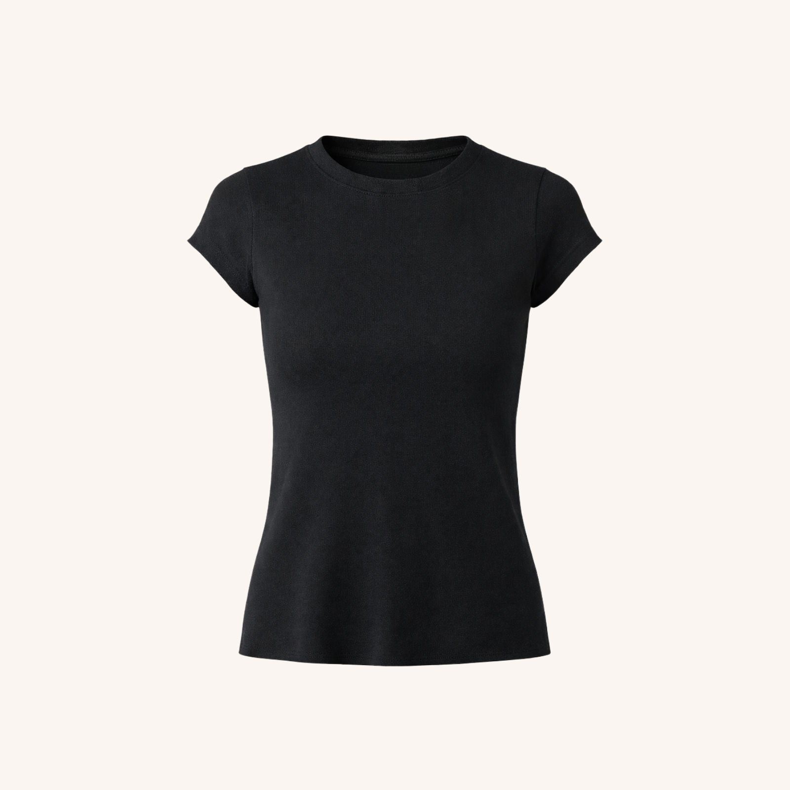 NORDLICHT Ylva Ripp T-Shirt Damen Schwarz Bio-Baumwolle