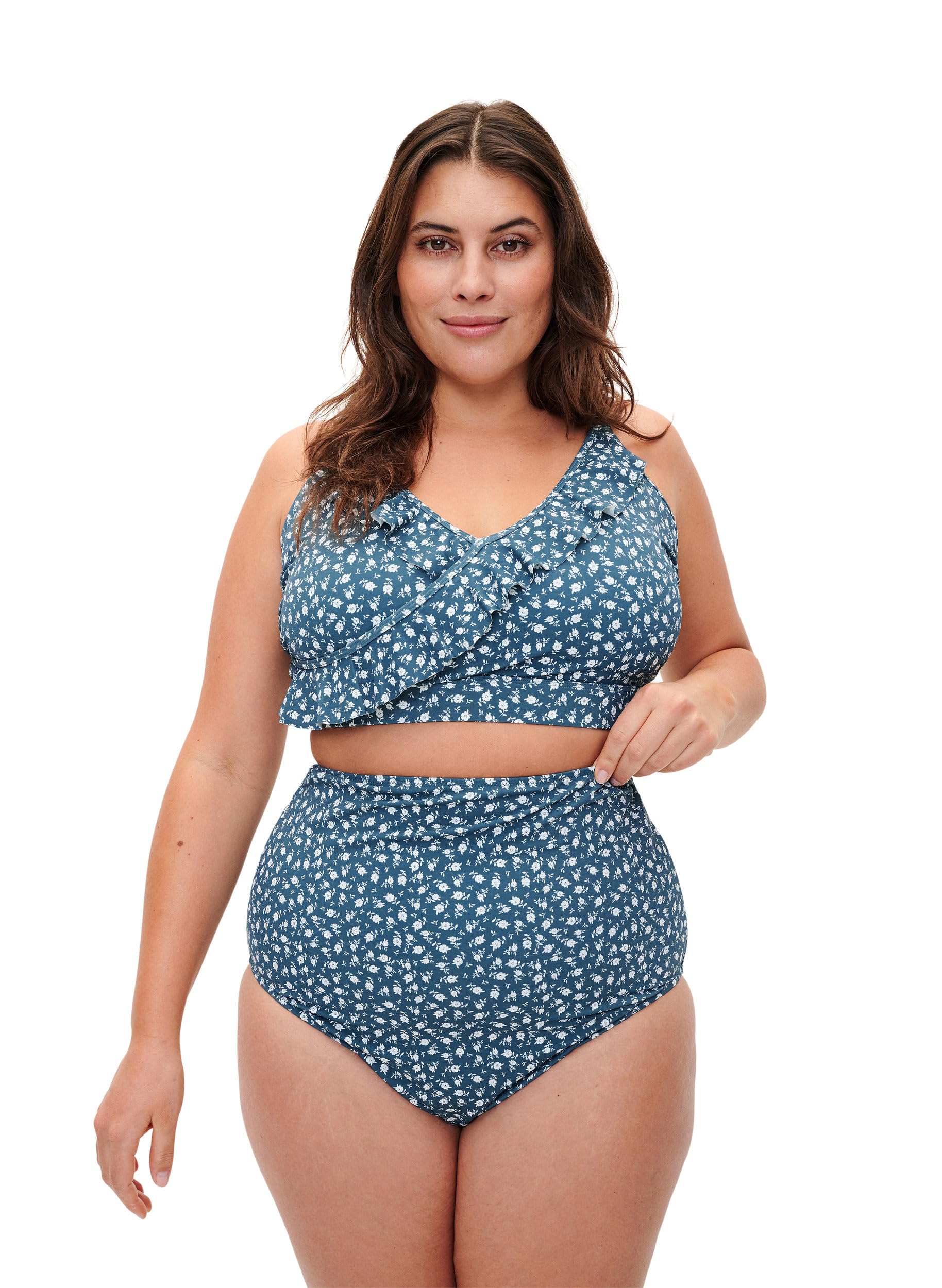 Zizzi Swim Bikinihose Blumenprint High-Waist 42-60