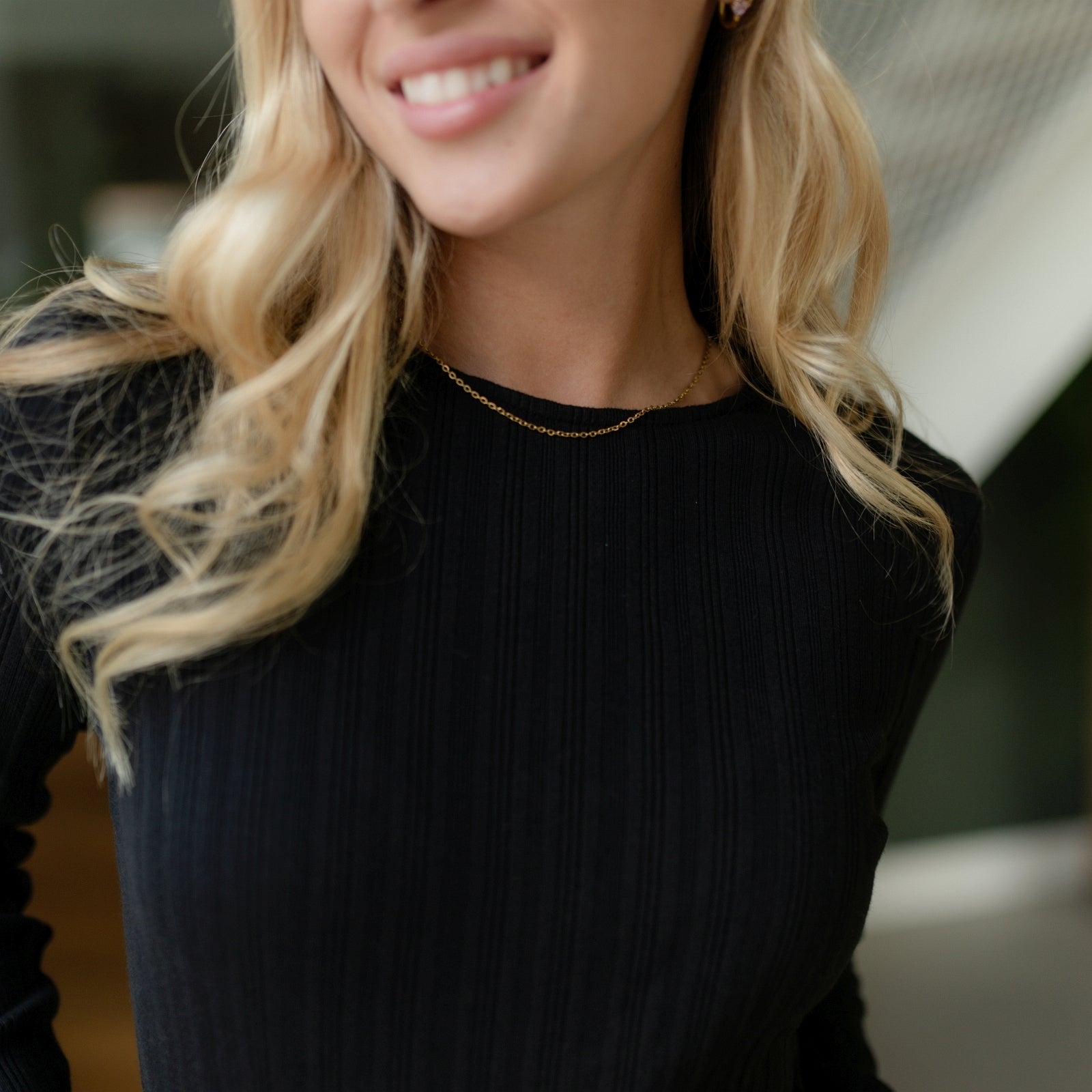 NORDLICHT Maja Langarmshirt Schwarz gestreift Bio-Baumwolle