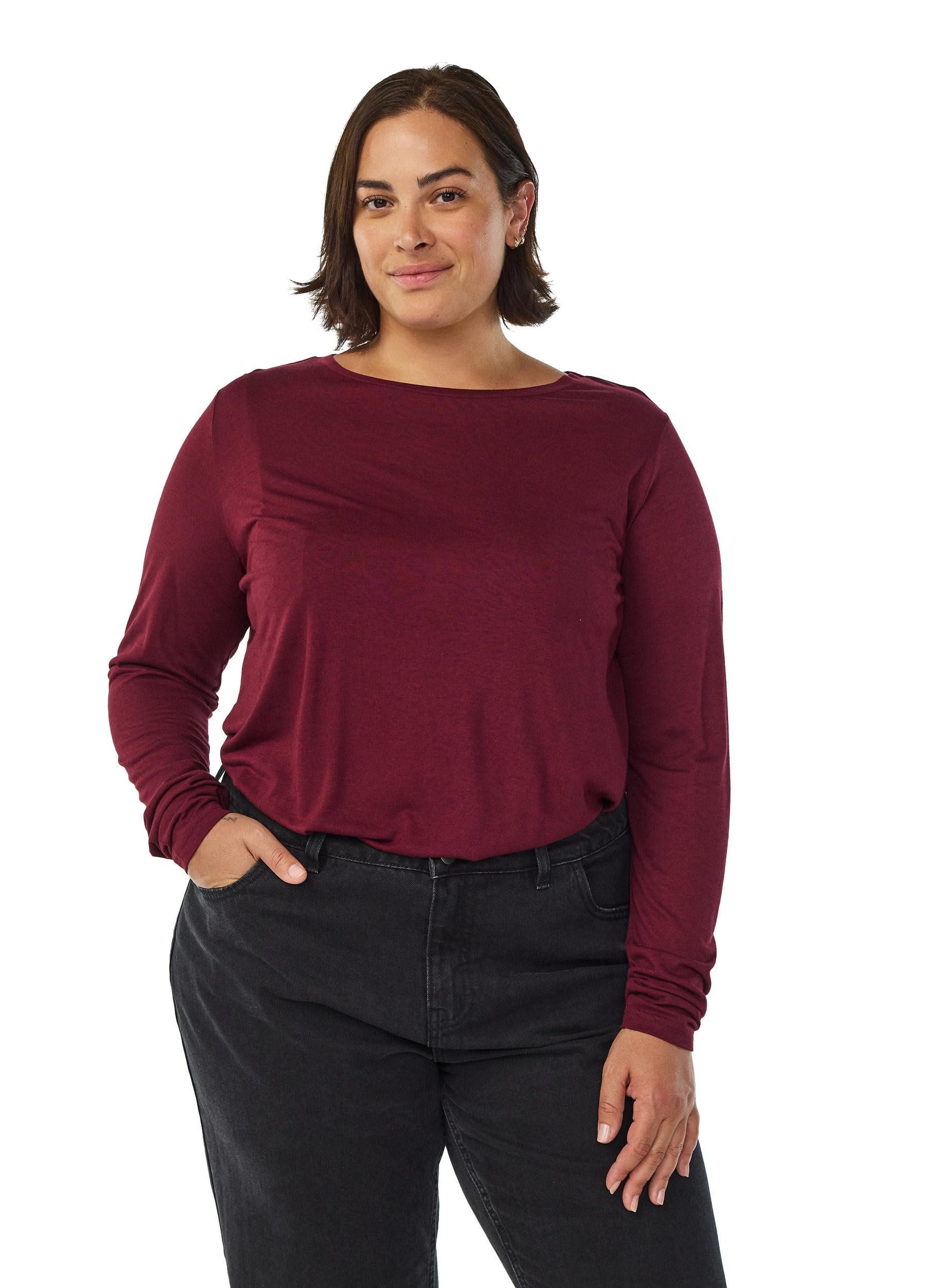 Zizzi Blouses Shirts Bluse Wolle Viskose Fossil 42-56