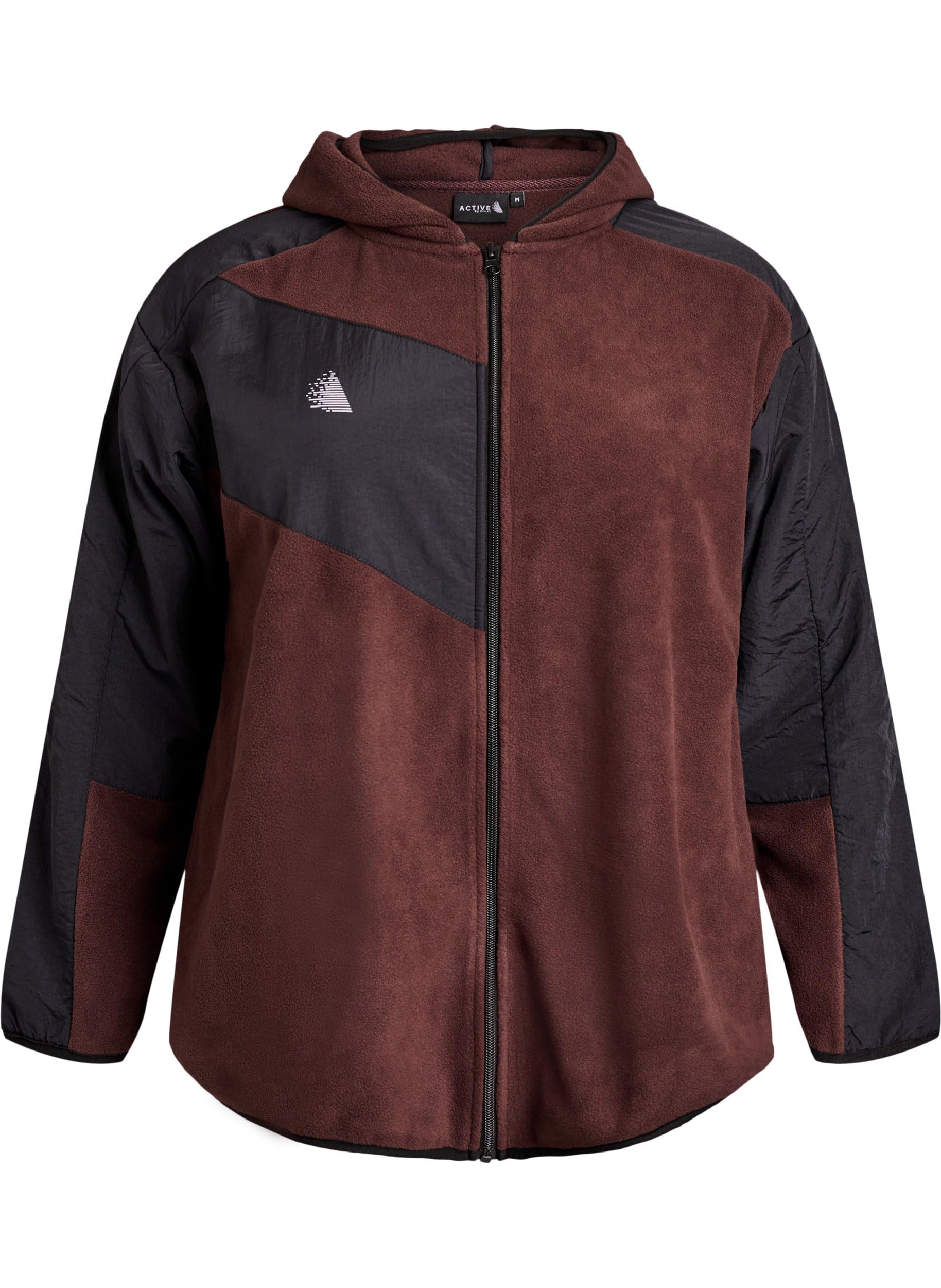 Zizzi Active Fleecejacke Damen mit Kapuze große Größen