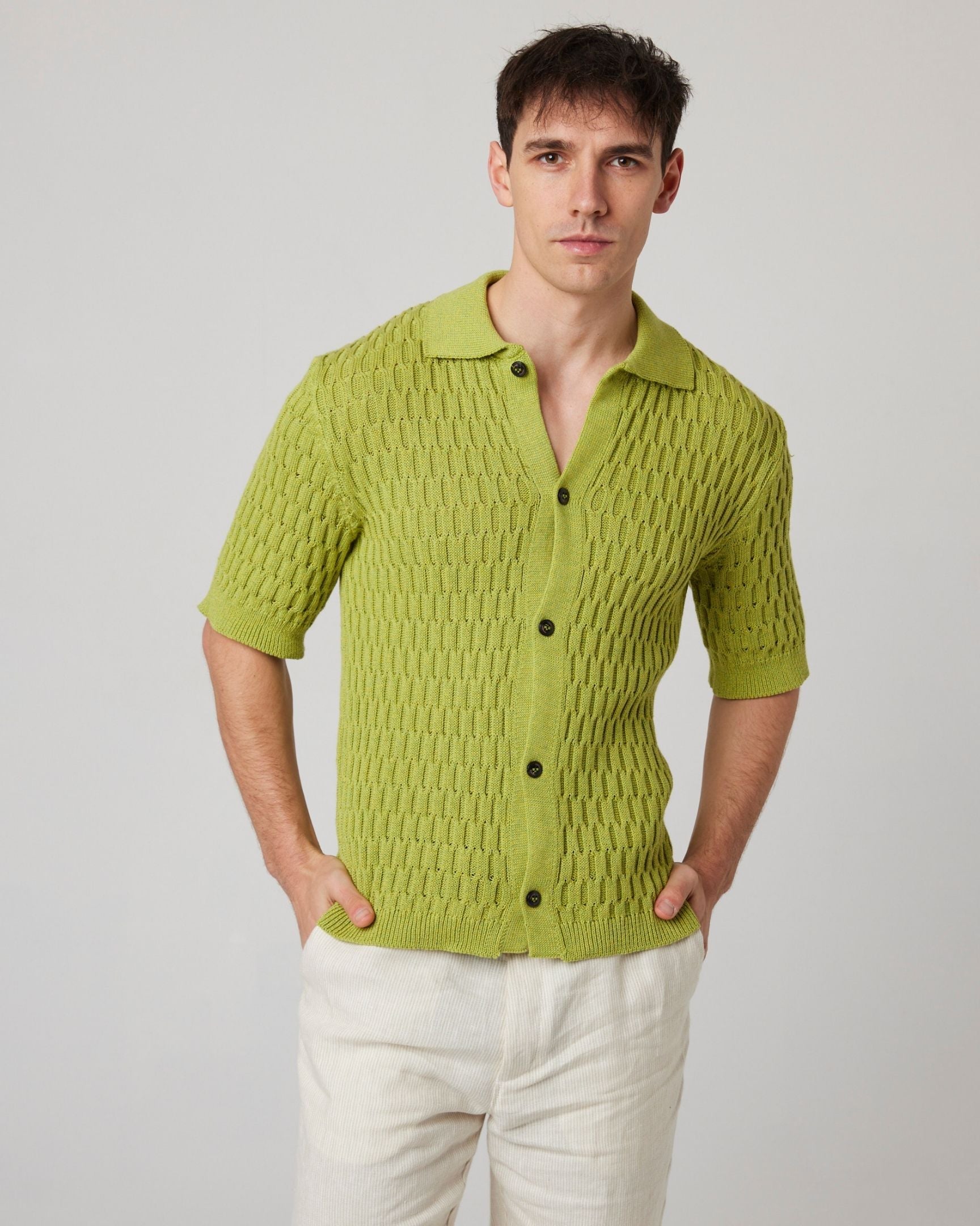Peregrine Cove Knitted Shirt Strickhemd Sand