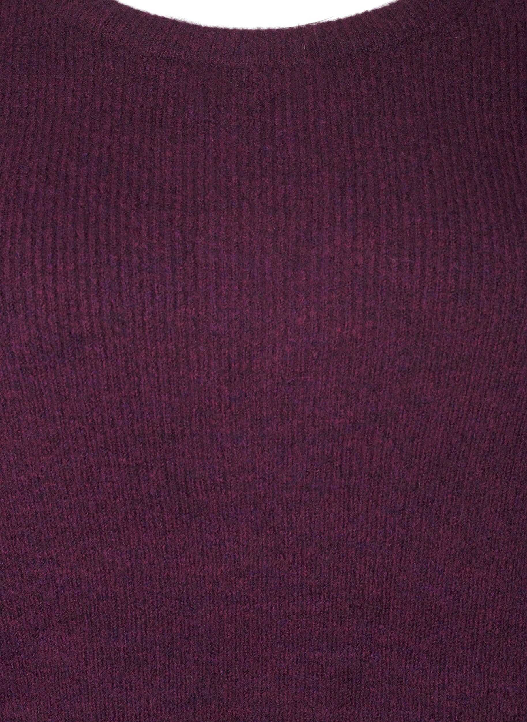 Zizzi Strickpullover Rippenstrick Rundhals Schwarz 50-52