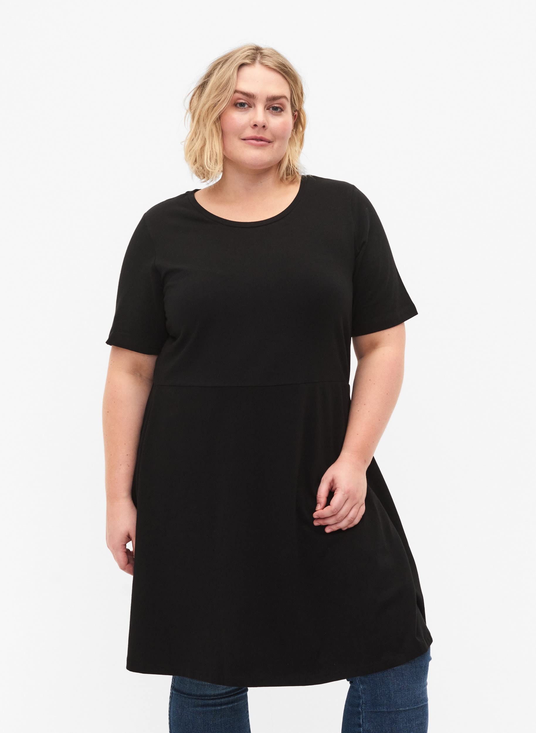 Zizzi Dresses Kleid Kurze Ärmel Baumwolle Kleid