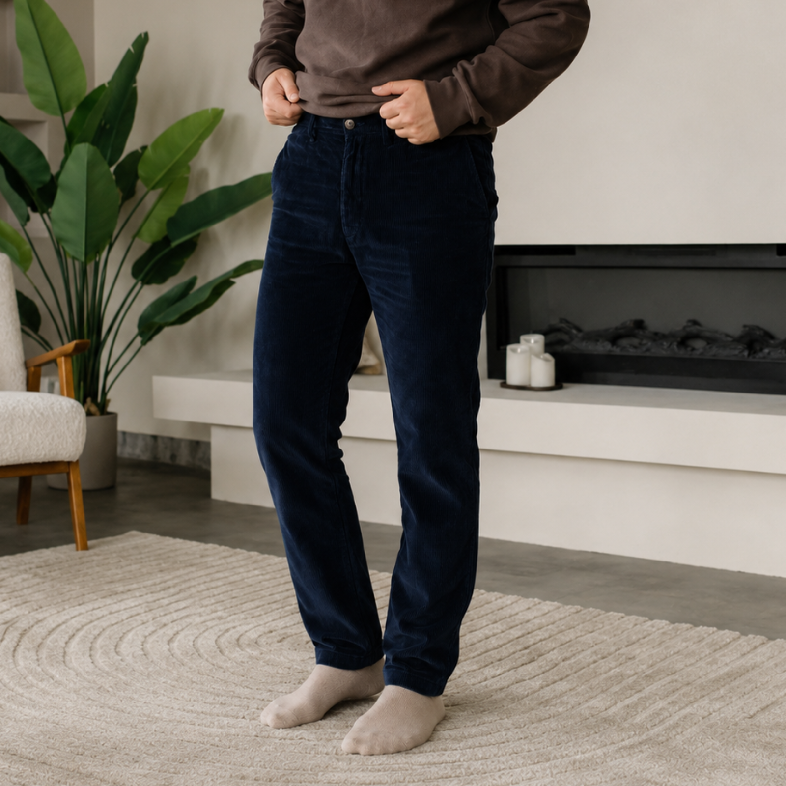 NORDLICHT Peer Cordhose Herren Blau Bio-Baumwolle