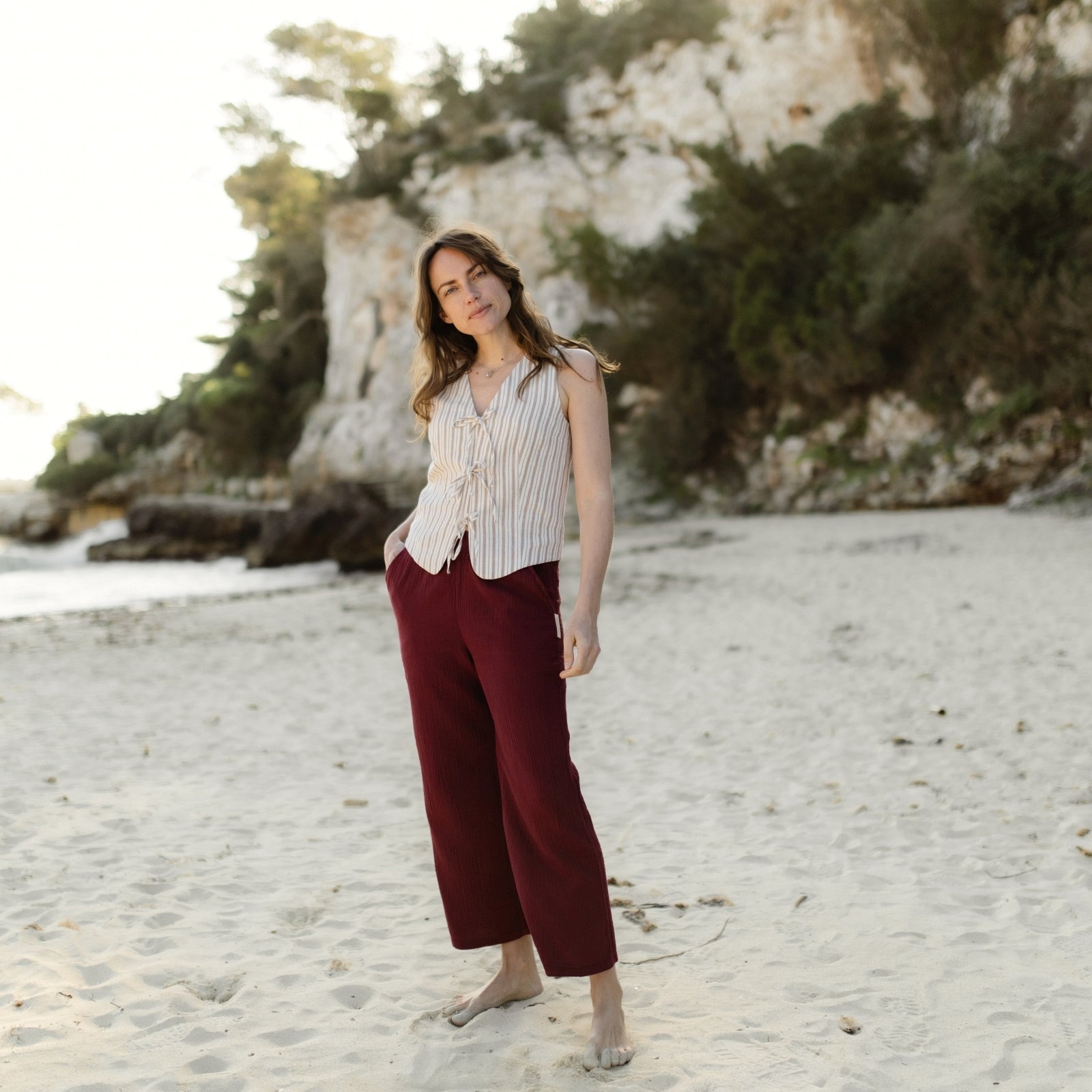 Nordlicht Leja Musselin Hose Damen locker Bio-Baumwolle