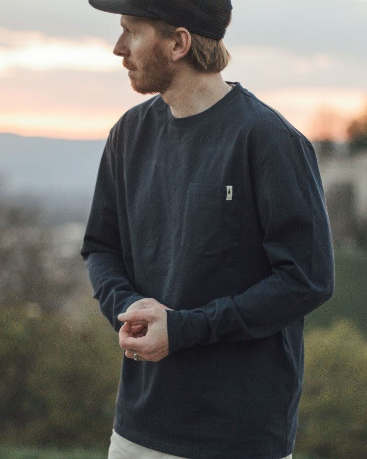 NIKIN TreeShirt Mono Longsleeve Pocket Relaxed Langarmshirt Dark Navy