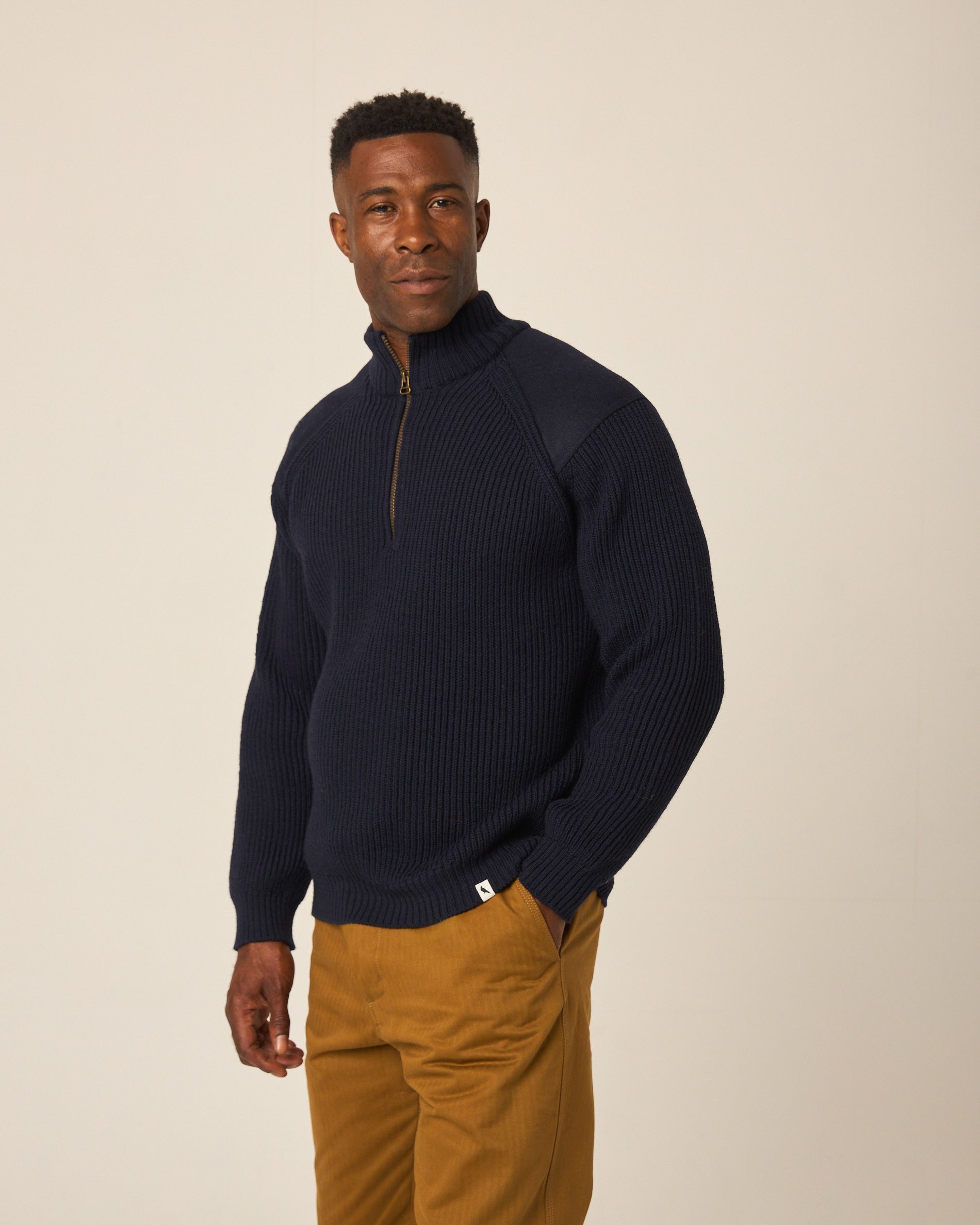 Peregrine Foxton Quarter Zip Jumper Merino Olive