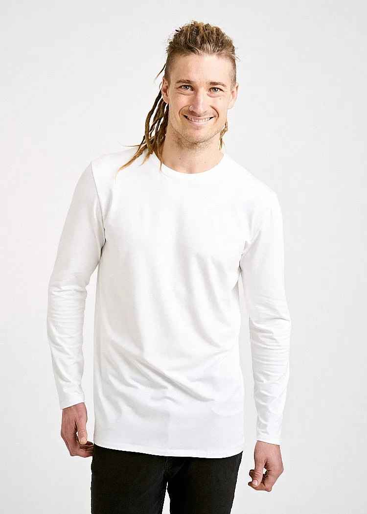 Wijld David Langarmshirt Bright White Herren Lyocell L