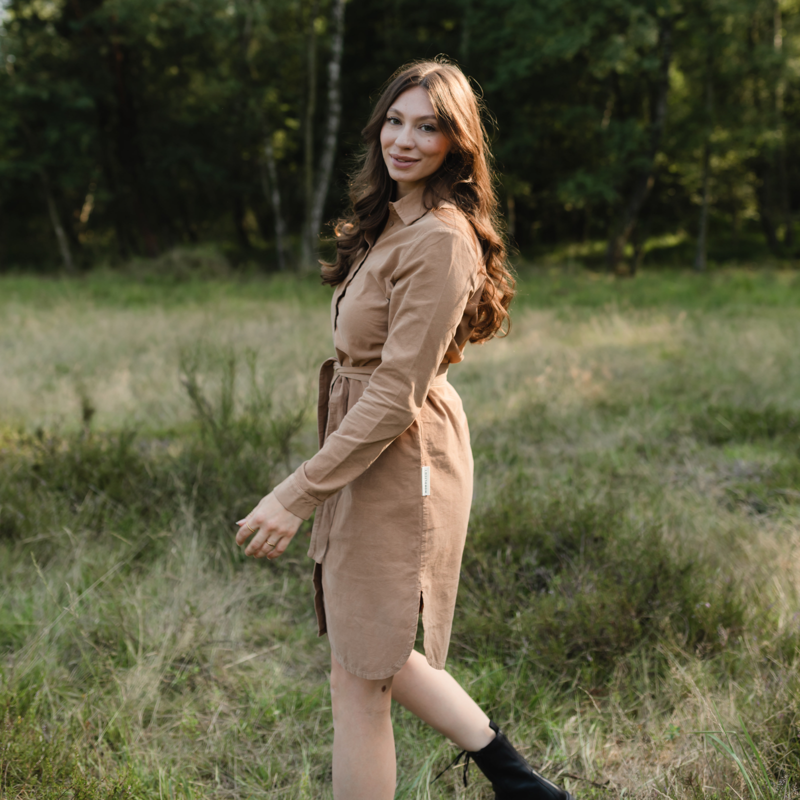 NORDLICHT Enna Cord Kleid Braun Bio-Baumwolle