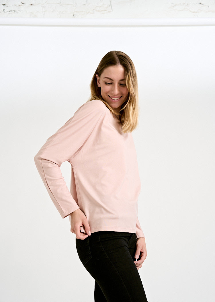 Wijld Alice Langarmshirt Smoked Rose Fledermausärmel
