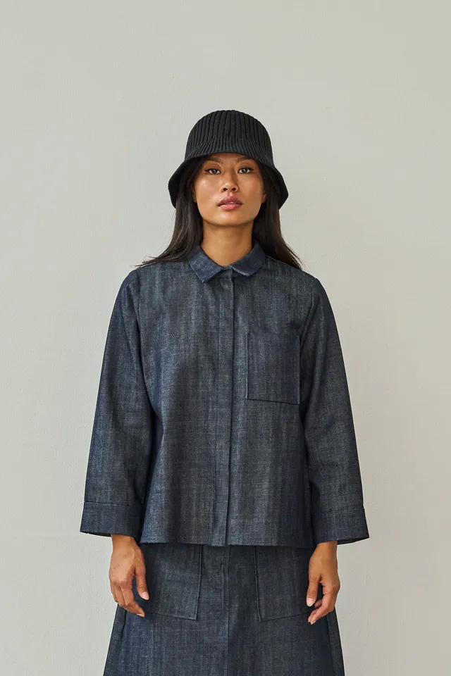 Christiane Strobel CARA Denim Overshirt Bio-Baumwolle Oversized