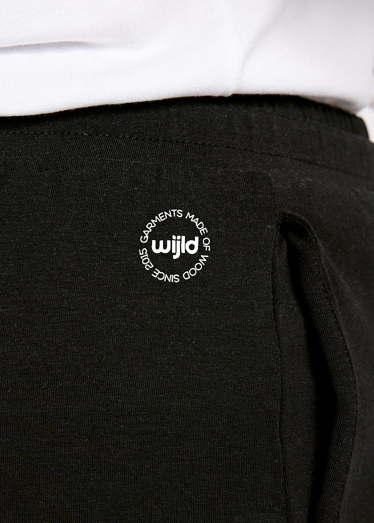 Wijld Jersey Shorts Black Shorts Schwarz Lyocell